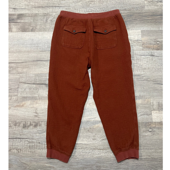 Madewell Waffleback Jogger Pants Womens Large Brown Boho Casual Pull On ND060 - Picture 4 of 10